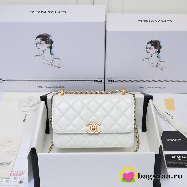 Bagsaaa Chanel Small Flap Bag AS2649 white - 22cm - 1