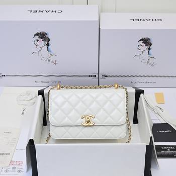 Bagsaaa Chanel Small Flap Bag AS2649 white - 22cm