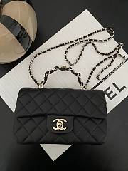 Bagsaaa Chanel Mini Classic Handbag With Top Handle AS2431 black lambskin - 20cm - 1
