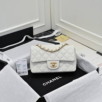 Bagsaaa Chanel Mini Classic Handbag white caviar - 20cm