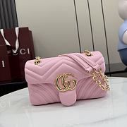 Bagsaaa Gucci GG Marmont small shoulder bag 837280 pink - 22cm - 1