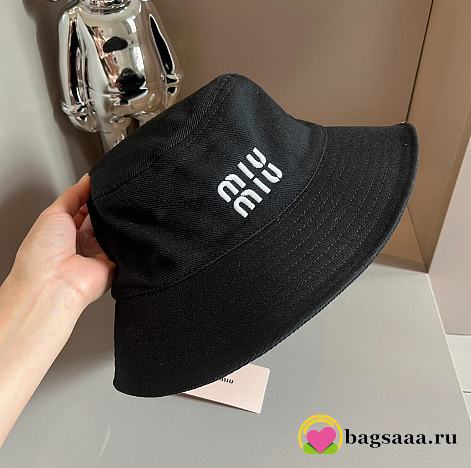 Bagsaaa Miu Miu Drill bucket hat black - 1