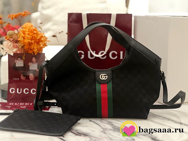 Bagsaaa Gucci Giglio small tote bag 860845 black canvas - 25cm - 1