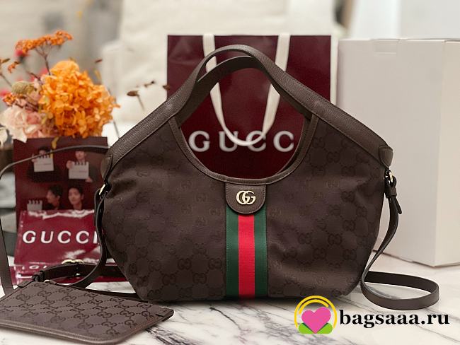 Bagsaaa Gucci Giglio small tote bag 860845 brown canvas - 25cm - 1
