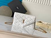Bagsaaa YSL PARIS chain wallet in GRAIN DE POUDRE leather 871149 white - 20cm - 1