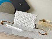 Bagsaaa YSL PARIS chain wallet in GRAIN DE POUDRE leather 871149 white - 20cm - 4