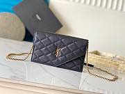 Bagsaaa YSL PARIS chain wallet in GRAIN DE POUDRE leather 871149 black - 20cm - 1