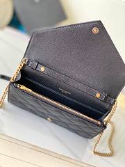 Bagsaaa YSL PARIS chain wallet in GRAIN DE POUDRE leather 871149 black - 20cm - 4