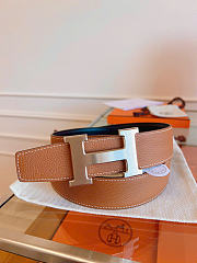 Bagsaaa Hermès H Constance belt features a reversible leather brown & black - 3.8cm - 3