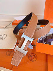 Bagsaaa Hermès H Constance belt features a reversible leather brown & black - 3.8cm - 2