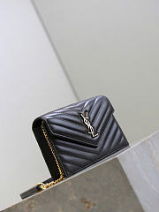 Bagsaaa YSL Cassandre Envelope Chain Wallet In Grain De Poudre Leather 857605 black - 19cm - 4