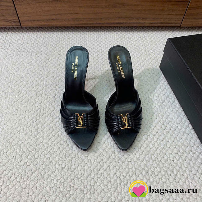 Bagsaaa YSL Babylone Mules In Smooth Leather Black 9cm - 1