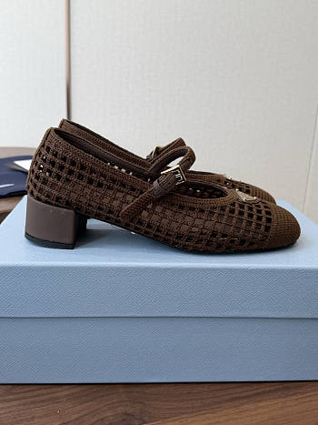 Bagsaaa Prada Crochet pumps 1I429O dark brown