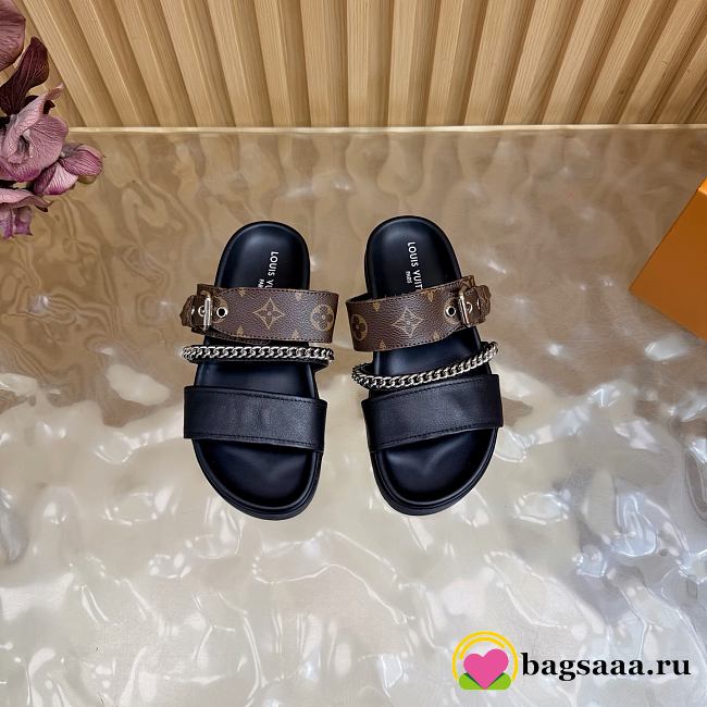 Bagsaaa LV Vibe Comfort Mule Black & Monogram - 1