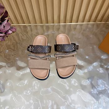 Bagsaaa LV Vibe Comfort Mule Beige suede