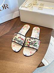 Bagsaaa Dior Dway Slide Embroidered Cotton and Multicolor Dior Hortensia Garden Motif - 1