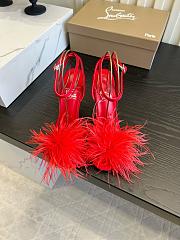 Bagsaaa Christian Louboutin Miss Z Poupi Strappy sandals Crepe satin red - 10cm - 1