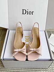 Bagsaaa Dior Bow Heeled Slingback Sandal Soupir Pink Lambskin 4cm - 1