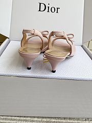 Bagsaaa Dior Bow Heeled Slingback Sandal Soupir Pink Lambskin 4cm - 4