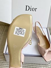 Bagsaaa Dior Bow Heeled Slingback Sandal Soupir Pink Lambskin 4cm - 3