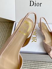 Bagsaaa Dior Bow Heeled Slingback Sandal Soupir Pink Lambskin 4cm - 2