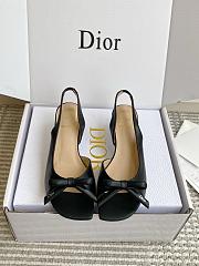 Bagsaaa Dior Bow Heeled Slingback Sandal Pink Lambskin 4cm - 1