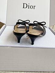 Bagsaaa Dior Bow Heeled Slingback Sandal Pink Lambskin 4cm - 4