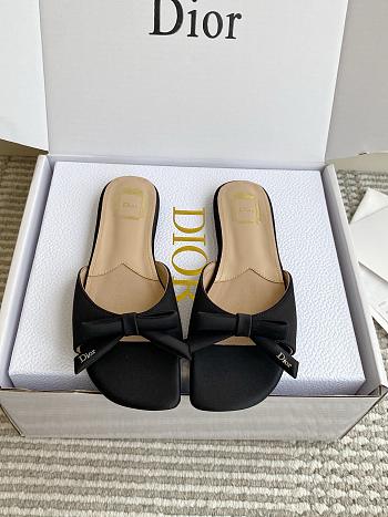 Bagsaaa Dior Bow Slide Black Lambskin
