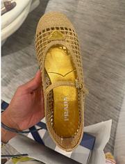 Bagsaaa Prada Triangle Logo Metallic Crochet Mary Jane Ballerina Flats - 1