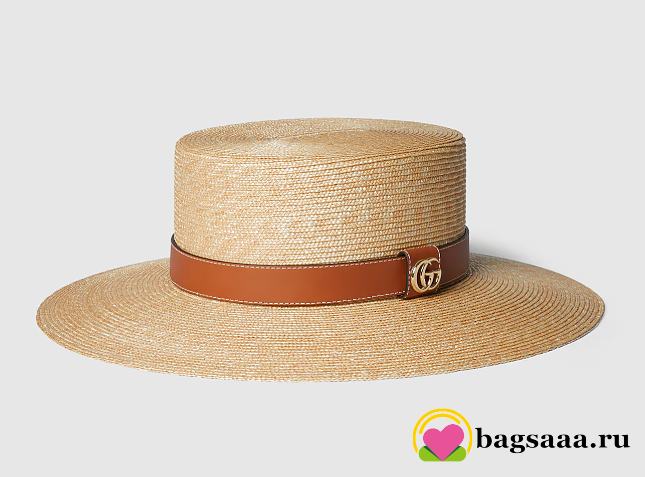 Bagsaaa Gucci Straw hat with leather detail - 1