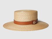 Bagsaaa Gucci Straw hat with leather detail - 1