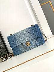 Bagsaaa Chanel Flap Bag Mini Washed Denim Blue - 20cm - 1