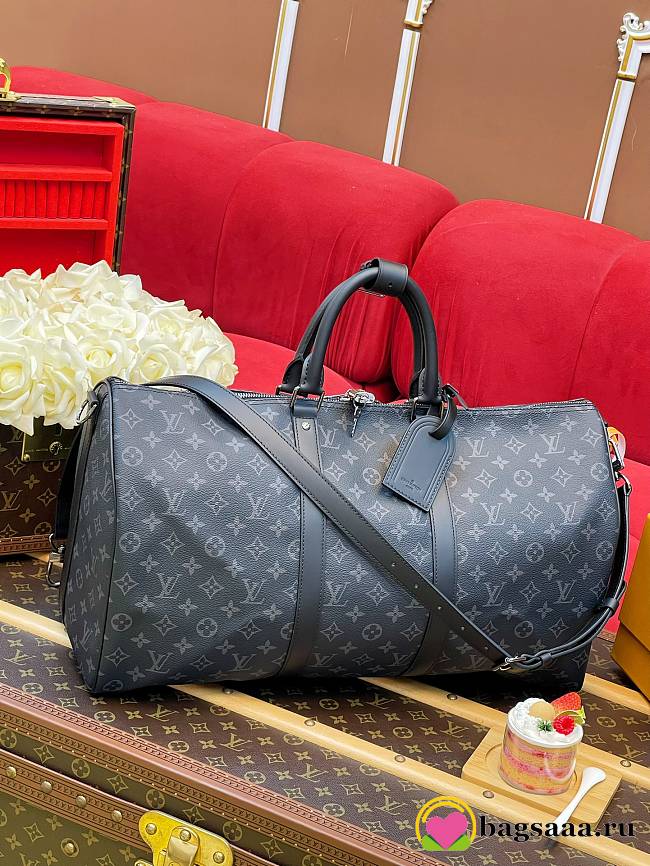 Bagsaaa LV M14202 Keepall Bandoulière 50 Monogram Eclipse Canvas - 50cm - 1