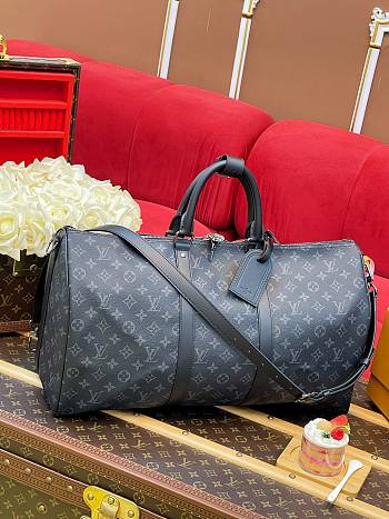 Bagsaaa LV M14202 Keepall Bandoulière 50 Monogram Eclipse Canvas - 50cm
