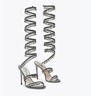 Bagsaaa René Caovilla Super Chandelier Anthracite Sandal Gray 105mm - 1