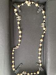 Bagsaaa Chanel CC Logo Long Necklace Rhinestone - 1