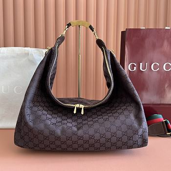 Bagsaaa Gucci Brera large crossbody bag 864485 dark brown GG canvas - 45cm