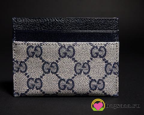 Bagsaaa Gucci Essence Classic card case blue GG canvas 10cm - 1