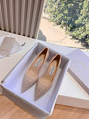 Bagsaaa Jimmy Choo Love 85 Ballet Pink Mesh Pointed-Toe Pumps with Dégradé Crystals - 3