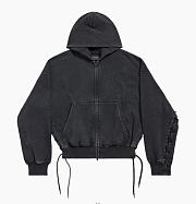 Bagsaaa Balenciaga Loop Sports Icon Lace-Up Hoodie black - 1