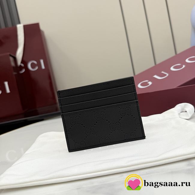 Bagsaaa Gucci Aria card case 875873 black - 10cm - 1