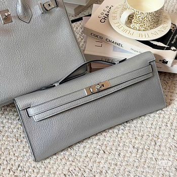 Bagsaaa Hermès Kelly Cut Argent Chevre silver - 31cm