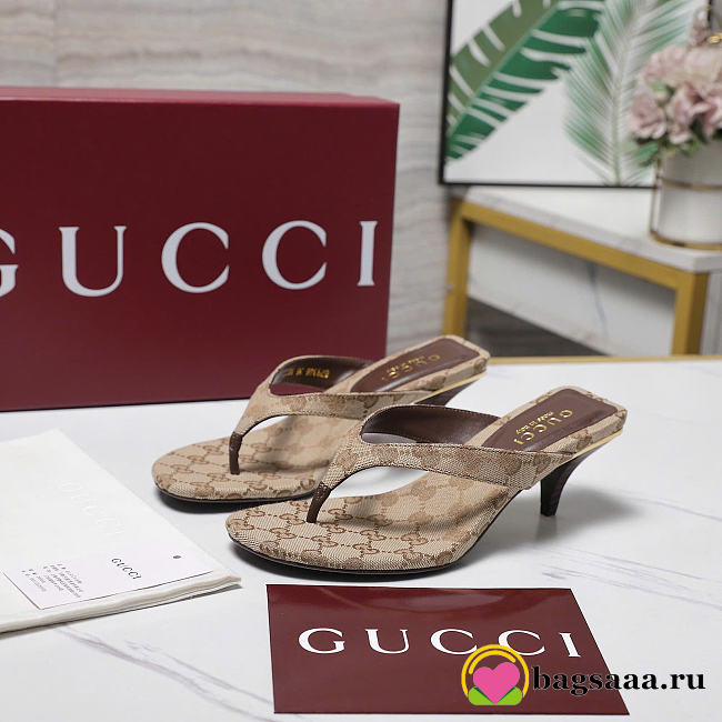 Bagsaaa Gucci Women's Vittoria thong 870786 beige - 5.5cm - 1