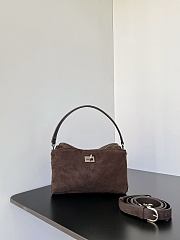 Bagsaaa Balenciaga Rodeo Camera Bag in light espresso waxed suede - 22.3cm - 1