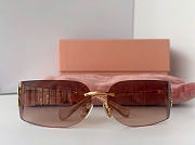 Bagsaaa Miu Miu rimless sunglasses feature gold-tone metal frames - 3