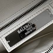 Bagsaaa Balenciaga Le City Bag Small in natural beige raffia effect fabric and white - 30cm - 3