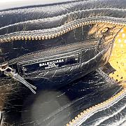 Bagsaaa Balenciaga Le City Bag Small in natural beige raffia effect fabric and black - 30cm - 4