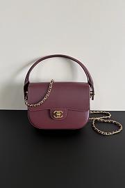 Bagsaaa Chanel Mini Flap Bag with Top Handle AS6424 Dark Burgundy - 19.5cm - 1