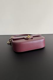 Bagsaaa Chanel Mini Flap Bag with Top Handle AS6424 Dark Burgundy - 19.5cm - 4