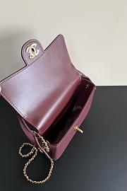 Bagsaaa Chanel Mini Flap Bag with Top Handle AS6424 Dark Burgundy - 19.5cm - 3